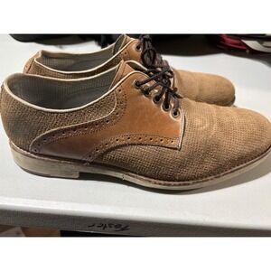 Johnston & Murphy Oxford Dress Shoes Mens 10M Brown Suede Leather